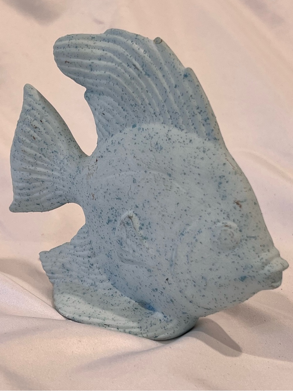Vintage Blue Speckled Fish Figurine Coastal Nautical Decor